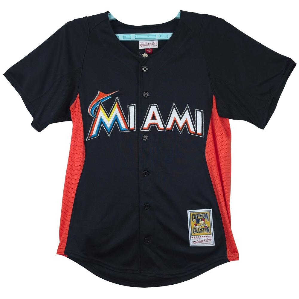 Authentic Jose Fernandez Marlins Mitchell & Ness MLB Small BP Jersey Black NWT